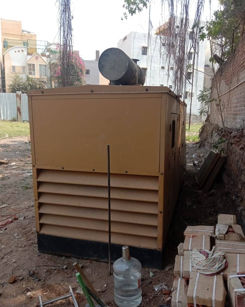 Canopy diesel generator on a site